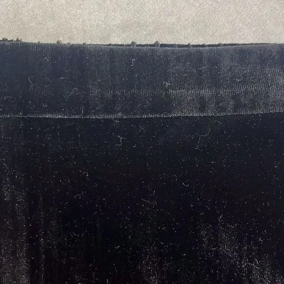 St John Large Black Silver Metallic Velvet Pull On Pants Pockets Stretch‎ Dressy